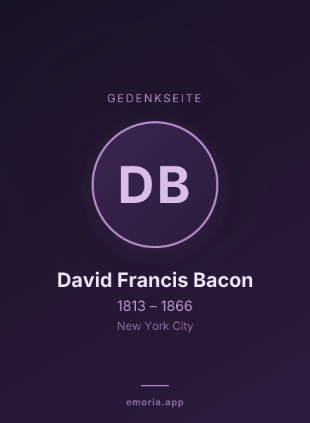 Gedenkportrait von David Francis Bacon