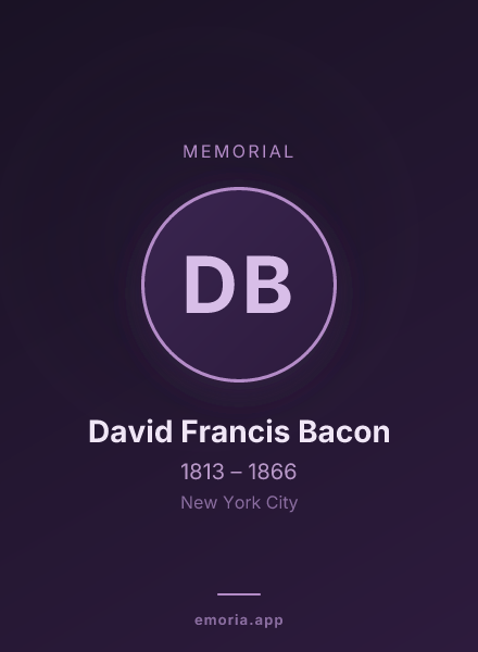 Memorial portrait of David Francis Bacon