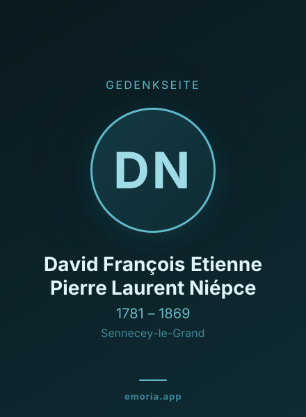 Gedenkportrait von David François Etienne Pierre Laurent Niépce