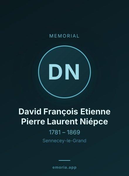 Memorial portrait of David François Etienne Pierre Laurent Niépce