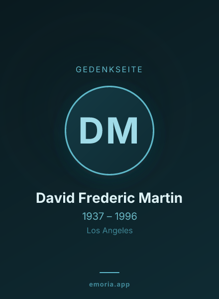 Gedenkportrait von David Frederic Martin