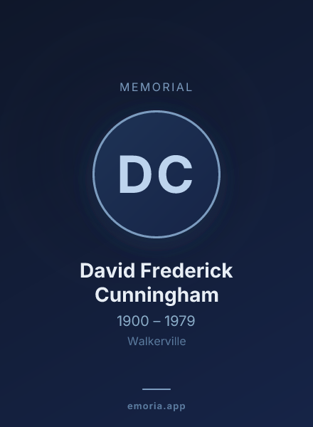 Memorial portrait of David Frederick Cunningham