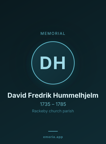 Memorial portrait of David Fredrik Hummelhjelm