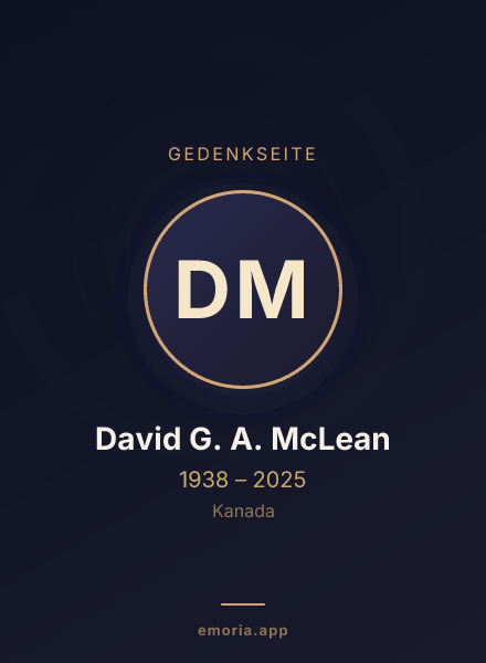 Gedenkportrait von David G. A. McLean