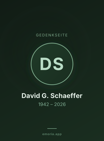 Gedenkportrait von David G. Schaeffer