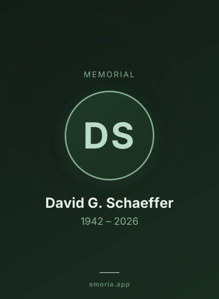 Memorial portrait of David G. Schaeffer