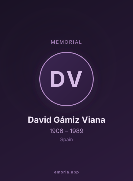 Memorial portrait of David Gámiz Viana