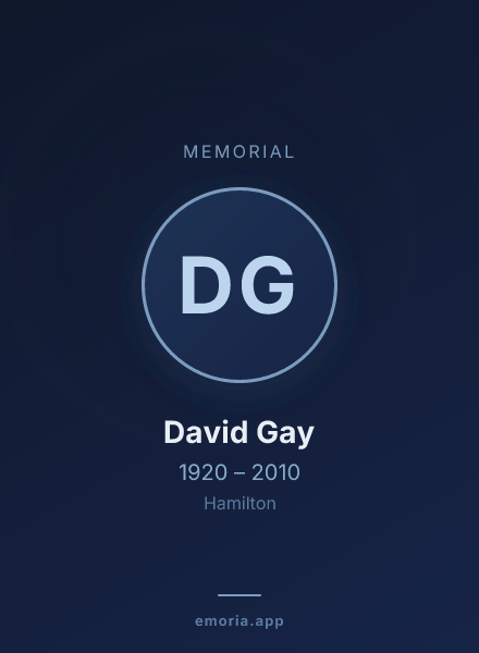 Memorial portrait of David Gay