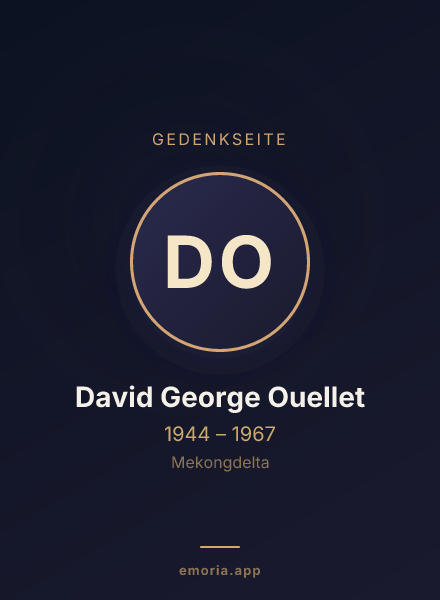 Gedenkportrait von David George Ouellet