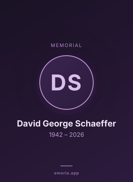 Memorial portrait of David George Schaeffer