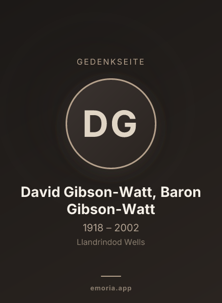 Gedenkportrait von David Gibson-Watt, Baron Gibson-Watt