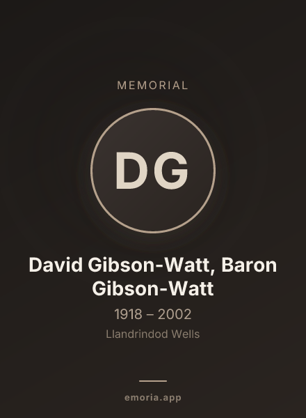 Memorial portrait of David Gibson-Watt, Baron Gibson-Watt
