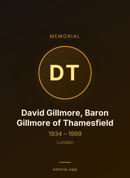 Memorial portrait of David Gillmore, Baron Gillmore of Thamesfield
