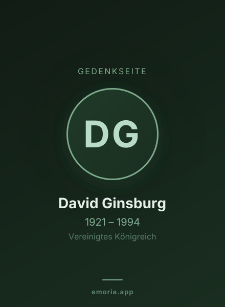 Gedenkportrait von David Ginsburg