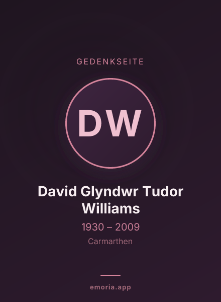 Gedenkportrait von David Glyndwr Tudor Williams