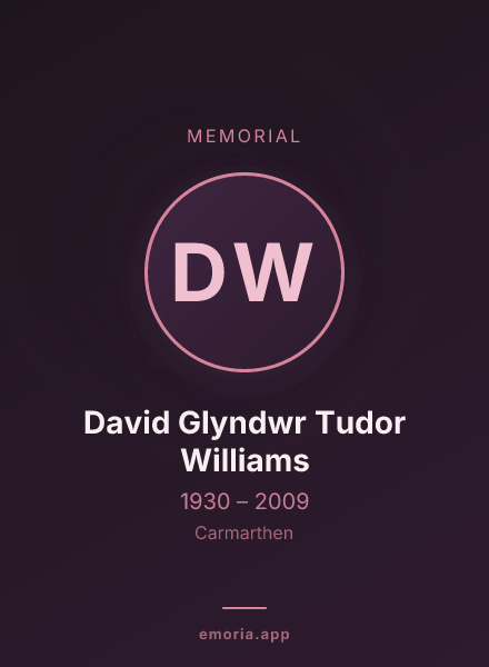 Memorial portrait of David Glyndwr Tudor Williams