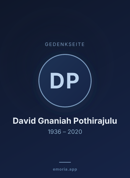 Gedenkportrait von David Gnaniah Pothirajulu