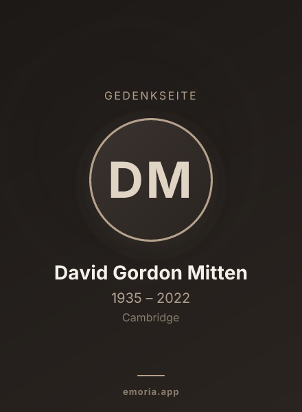 Gedenkportrait von David Gordon Mitten
