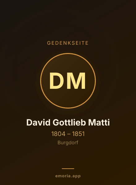 Gedenkportrait von David Gottlieb Matti