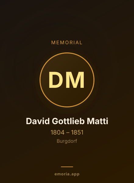 Memorial portrait of David Gottlieb Matti