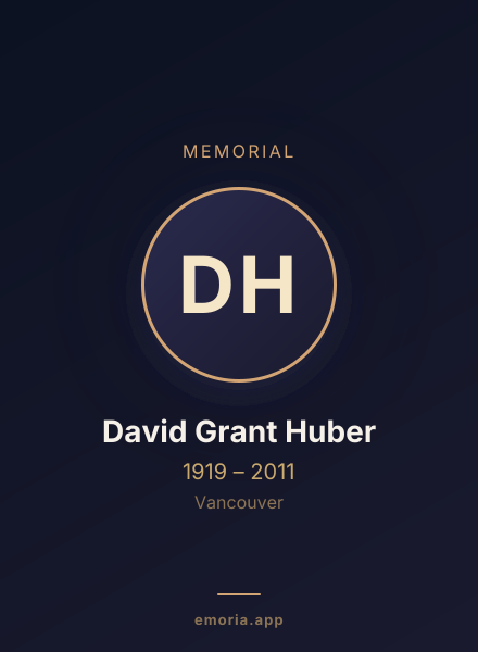Memorial portrait of David Grant Huber