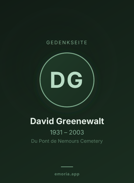 Gedenkportrait von David Greenewalt