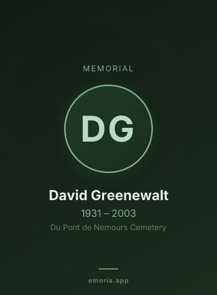 Memorial portrait of David Greenewalt