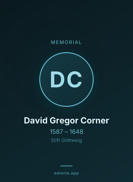Memorial portrait of David Gregor Corner