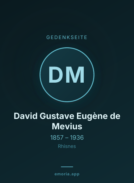 Gedenkportrait von David Gustave Eugène de Mevius