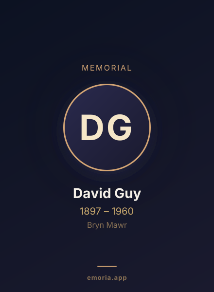 Memorial portrait of David Guy