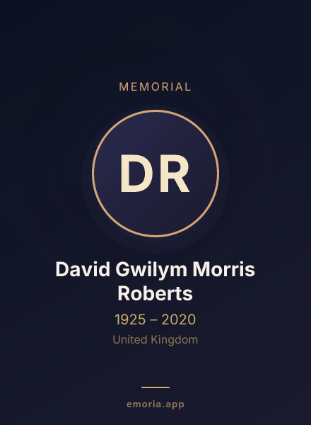 Memorial portrait of David Gwilym Morris Roberts