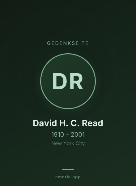 Gedenkportrait von David H. C. Read