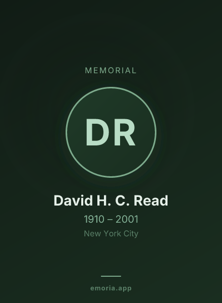 Memorial portrait of David H. C. Read