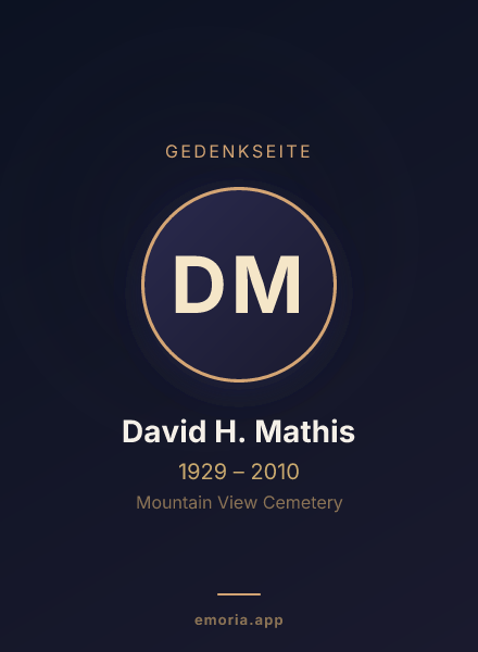 Gedenkportrait von David H. Mathis