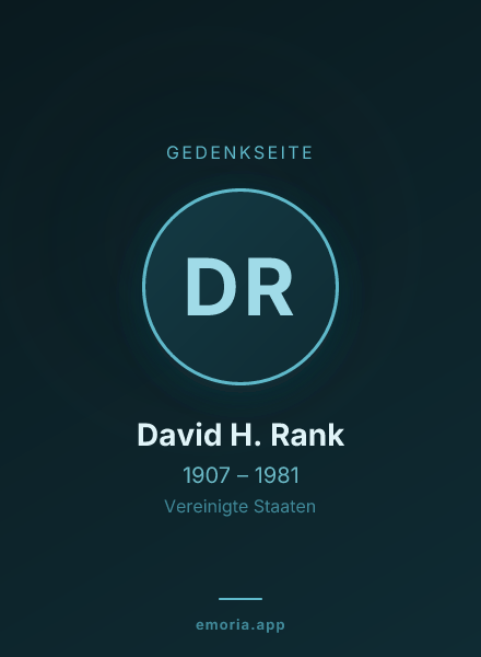 Gedenkportrait von David H. Rank