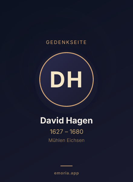 Gedenkportrait von David Hagen