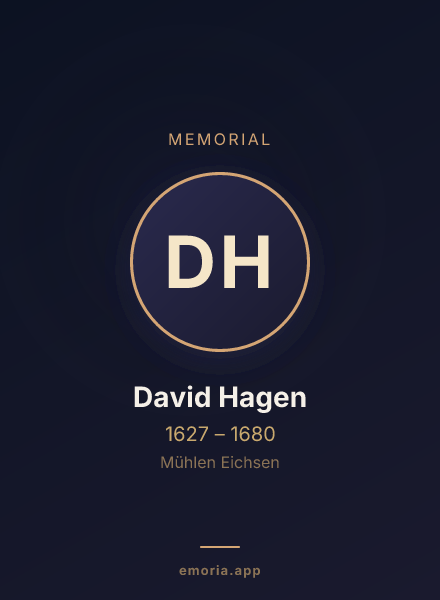 Memorial portrait of David Hagen