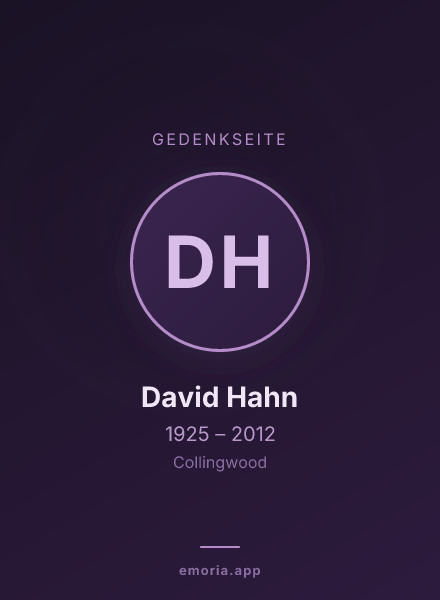 Gedenkportrait von David Hahn