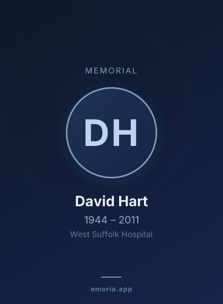 Memorial portrait of David Hart
