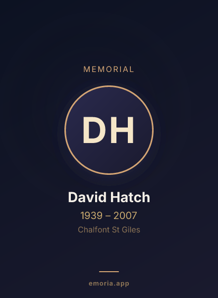 Memorial portrait of David Hatch