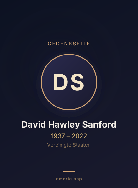 Gedenkportrait von David Hawley Sanford