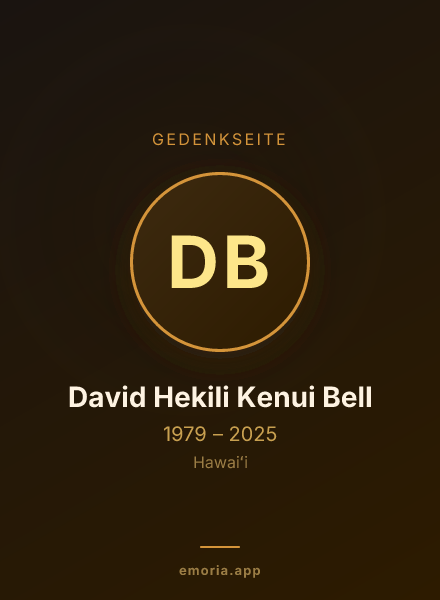 Gedenkportrait von David Hekili Kenui Bell
