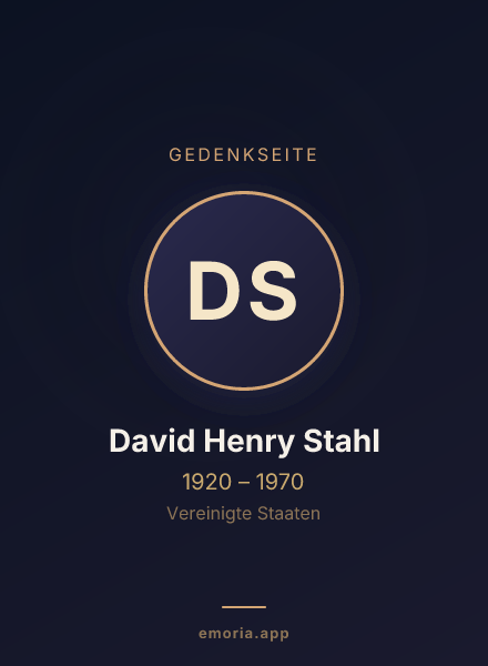 Gedenkportrait von David Henry Stahl