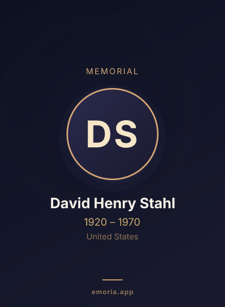 Memorial portrait of David Henry Stahl