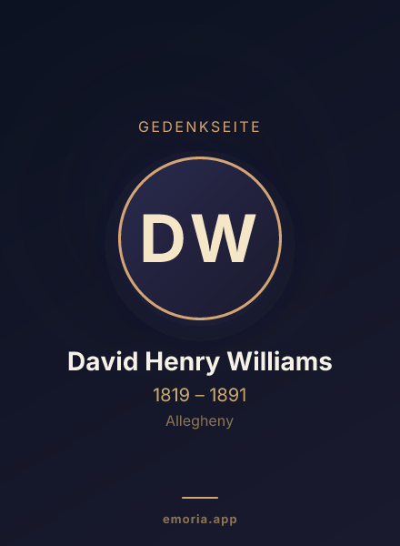 Gedenkportrait von David Henry Williams