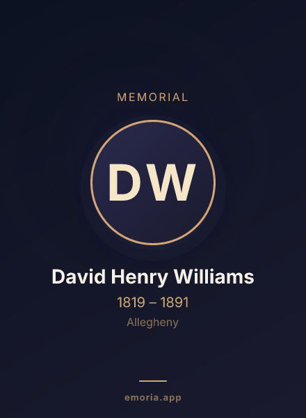 Memorial portrait of David Henry Williams