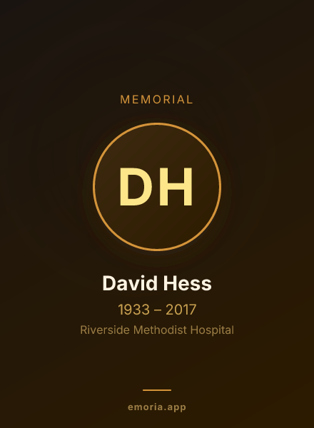 Memorial portrait of David Hess