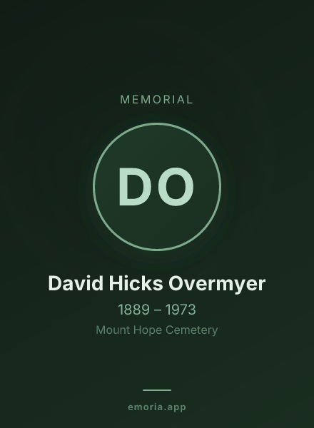 Memorial portrait of David Hicks Overmyer