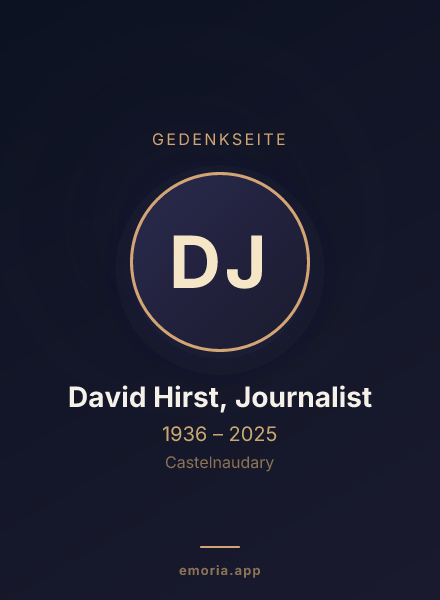 Gedenkportrait von David Hirst, Journalist