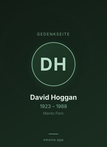Gedenkportrait von David Hoggan